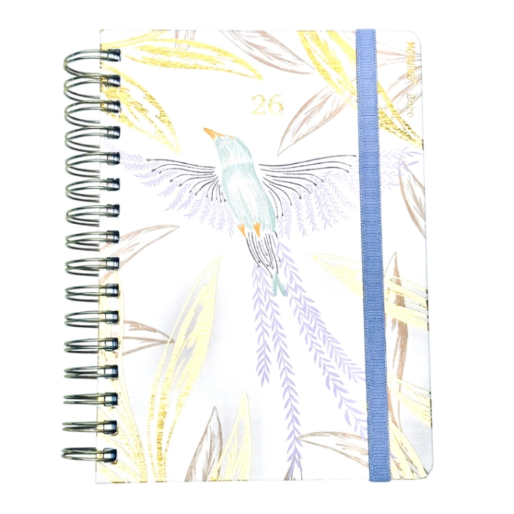 Agenda Mooving 2026 Boho Beige con Espiral dia por pagina 15x21 Art.1405102